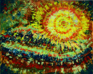 Painting titled "Solar Flare" by Alexis-Baranek Baranek, Original Artwork, Acrylic