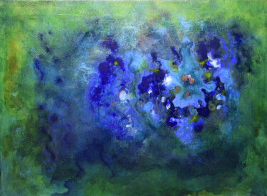 Schilderij getiteld "Blue Explosion" door Alexis-Baranek Baranek, Origineel Kunstwerk, Acryl
