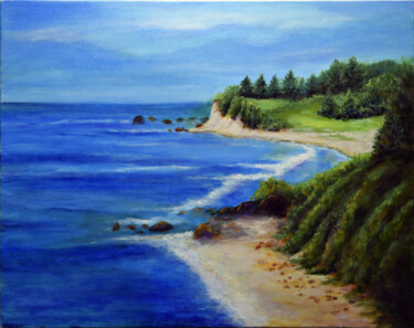 Painting titled "Bright Shore" by Alexis-Baranek Baranek, Original Artwork, Acrylic