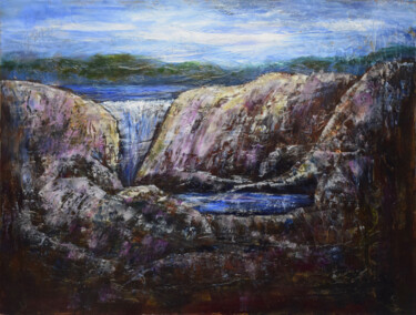 Peinture intitulée "Rocks and Lakes" par Alexis-Baranek Baranek, Œuvre d'art originale, Acrylique