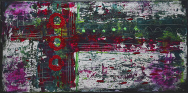 Ζωγραφική με τίτλο "Red in Deep Green" από Alexis-Baranek Baranek, Αυθεντικά έργα τέχνης, Ακρυλικό