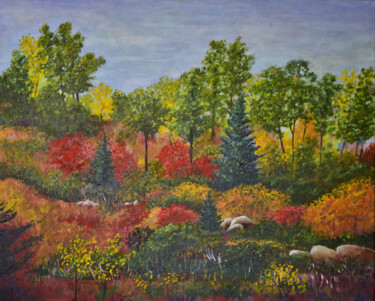 Painting titled "Tennessee Forest" by Alexis-Baranek Baranek, Original Artwork, Acrylic