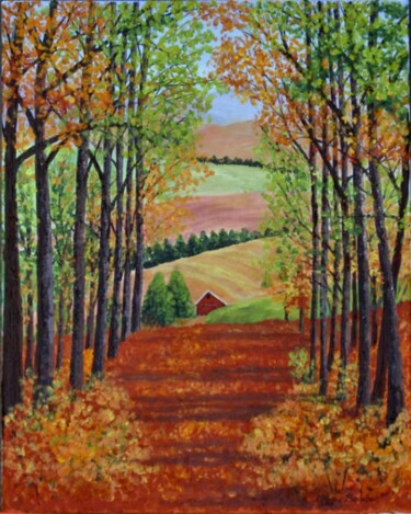 Painting titled "Autumn Walk" by Alexis-Baranek Baranek, Original Artwork