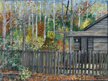 Painting titled "June's Cottage" by Alexis-Baranek Baranek, Original Artwork, Oil