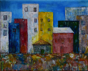 Картина под названием "Old City" - Alexis-Baranek Baranek, Подлинное произведение искусства, Акрил