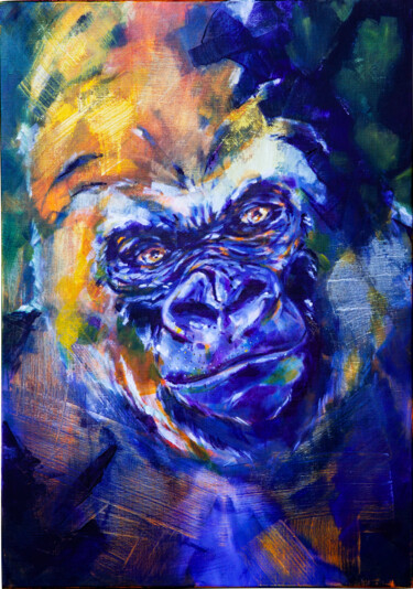 "Portrait d'un goril…" başlıklı Tablo Alexis Boisset tarafından, Orijinal sanat, Akrilik Ahşap Sedye çerçevesi üzerine monte…