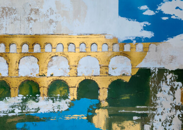 Peinture intitulée "Pont du gard" par Alexis Boisset, Œuvre d'art originale, Acrylique