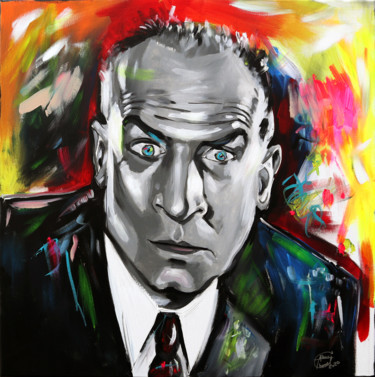 Pittura intitolato "- Louis De Funès -" da Alexis Chomel, Opera d'arte originale, Acrilico