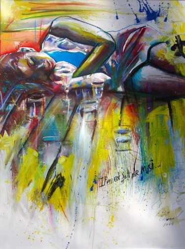 Pintura titulada "Il en fait de moi" por Alexis Chomel, Obra de arte original, Acuarela