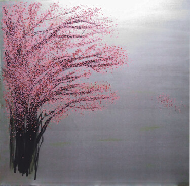 Pintura titulada "Cerisier Gris" por Alexis Culot, Obra de arte original, Acrílico