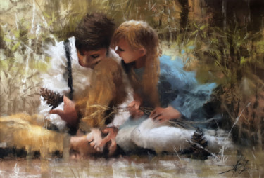 Réconfort I Peinture intitulée "Réconfort I" par Alexis Le Borgne, Œuvre d'art originale, Pastel