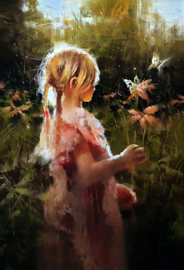 Pintura titulada "Féérique" por Alexis Le Borgne, Obra de arte original, Pastel