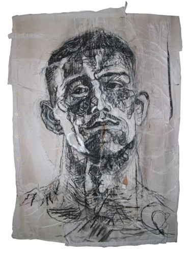 Рисунок под названием "Destroyed#01" - Alexis Lekat, Подлинное произведение искусства, Древесный уголь