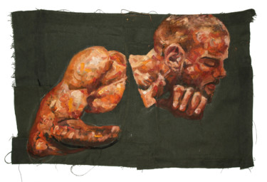 Malerei mit dem Titel "Destroyed - Caius" von Alexis Lekat, Original-Kunstwerk, Öl