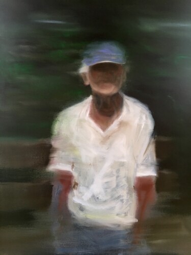 「Portrait d'homme」というタイトルの絵画 Alexis Puybassetによって, オリジナルのアートワーク, オイル ウッドストレッチャーフレームにマウント