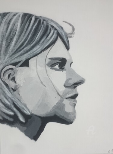 Peinture intitulée "Kurt Cobain" par Alexis Raoult, Œuvre d'art originale, Acrylique