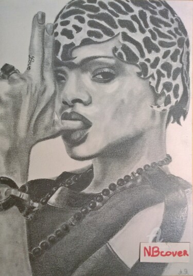 Dessin intitulée "Rihanna" par Alexis Raoult, Œuvre d'art originale, Crayon