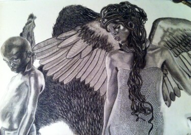 Dessin intitulée "La couleur des anges" par Alexis Raoult, Œuvre d'art originale, Crayon