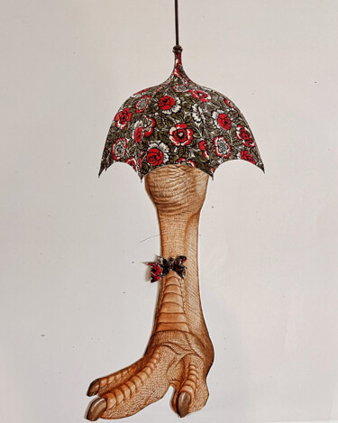 Collages intitulée "Patte parapluie" par Alexis Schultz, Œuvre d'art originale, Collages