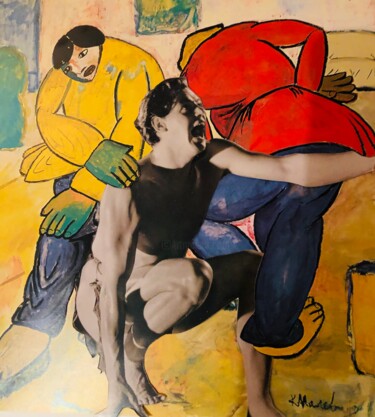 Colagens intitulada "Tarzan et Malevitch…" por Alexis Schultz, Obras de arte originais, Colagens