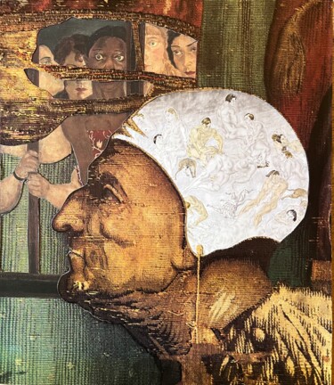 Collages intitolato "Foujita dans le mys…" da Alexis Schultz, Opera d'arte originale, Collages