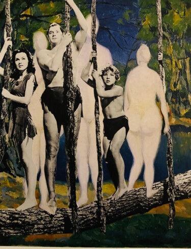 拼贴 标题为“Tarzan - Malevitch…” 由Alexis Schultz, 原创艺术品, 拼贴