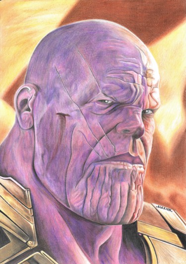 Dibujo titulada "Thanos" por Alexis Arte, Obra de arte original, Lápiz