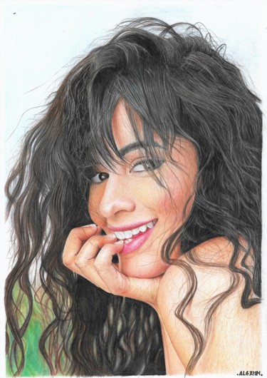 Dibujo titulada "Camila Cabello" por Alexis Arte, Obra de arte original, Lápiz