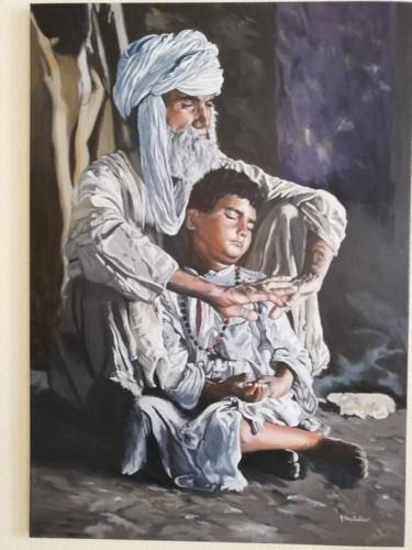 Painting titled "Afghanistan vader/z…" by Alexis Van Gelder, Original Artwork, Oil
