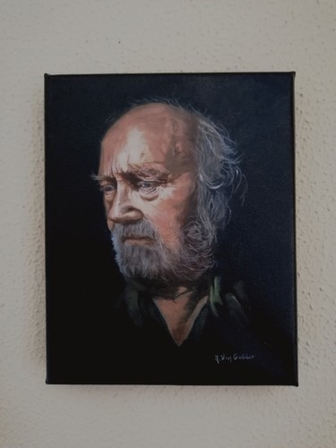 Schilderij getiteld "Oude man" door Alexis Van Gelder, Origineel Kunstwerk, Olie