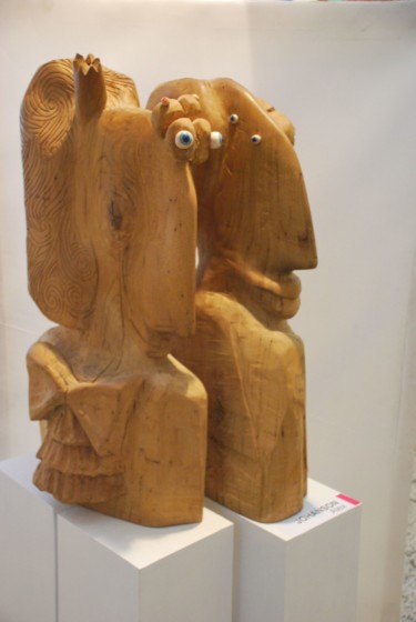 Sculpture intitulée "Króle" par Alex Johanson, Œuvre d'art originale, Bois