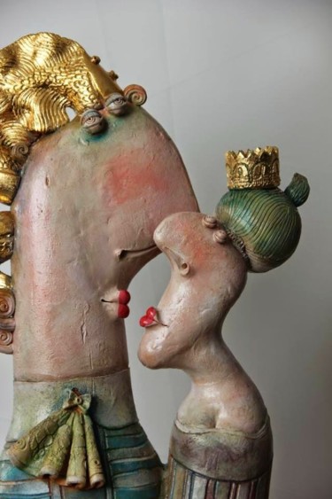 Scultura intitolato "Love love story" da Alex Johanson, Opera d'arte originale, Ceramica