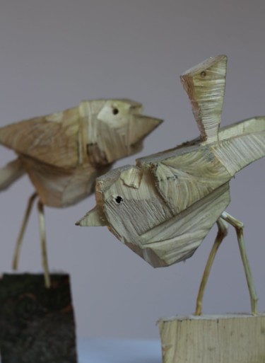 Sculpture titled "ptaki" by Alex Johanson, Original Artwork, Wood