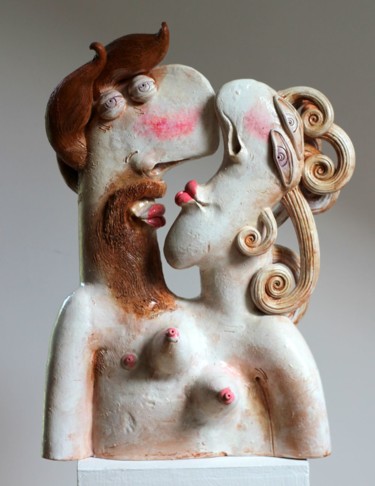Rzeźba zatytułowany „Rudy napalony” autorstwa Alex Johanson, Oryginalna praca, Ceramika