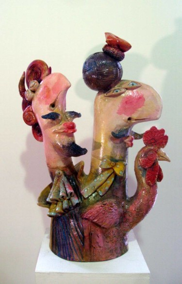 Sculptuur getiteld "Pakt z Johansonem" door Alex Johanson, Origineel Kunstwerk, Keramiek