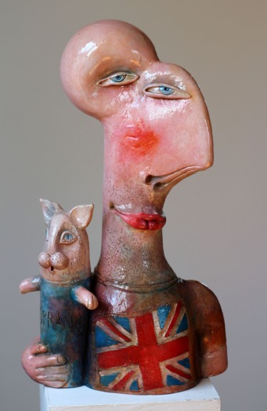 Sculpture titled "Nauczyciel angielsk…" by Alex Johanson, Original Artwork, Ceramics