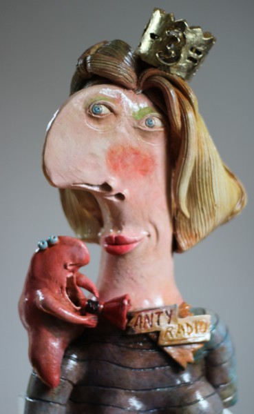 Sculpture titled "Uczycielka" by Alex Johanson, Original Artwork, Ceramics