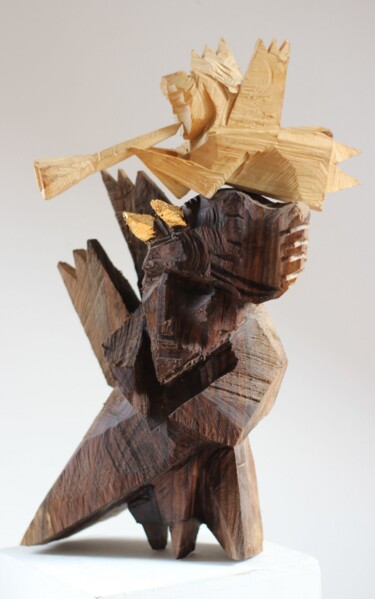 Skulptur mit dem Titel "Z cyklu Beskidzkie…" von Alex Johanson, Original-Kunstwerk, Holz