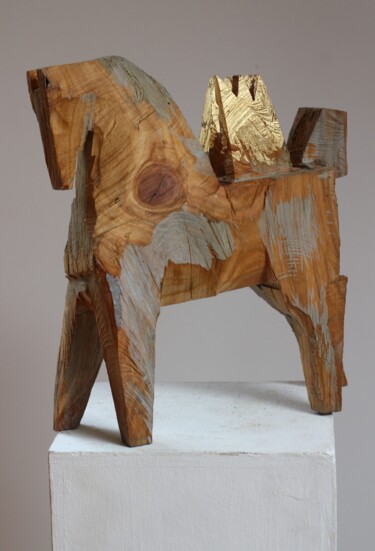 Sculpture titled "Konik Beskidzki" by Alex Johanson, Original Artwork, Wood