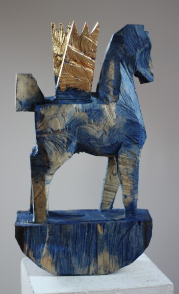 Скульптура под названием "Z cyklu Koniki besk…" - Alex Johanson, Подлинное произведение искусства, Дерево