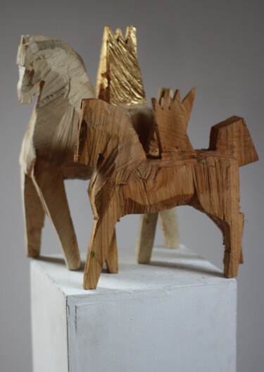 Rzeźba zatytułowany „Z cyklu Koniki besk…” autorstwa Alex Johanson, Oryginalna praca, Drewno