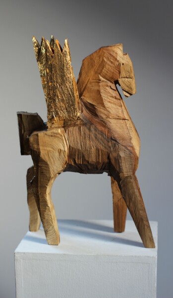Rzeźba zatytułowany „Z cyklu Koniki Besk…” autorstwa Alex Johanson, Oryginalna praca, Drewno