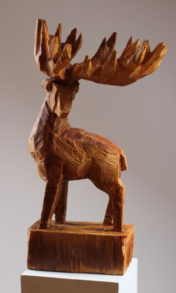 Rzeźba zatytułowany „Z cyklu Zwierzaki B…” autorstwa Alex Johanson, Oryginalna praca, Drewno