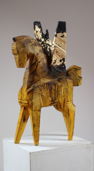 Rzeźba zatytułowany „Z CYKLU KONIKI BESK…” autorstwa Alex Johanson, Oryginalna praca, Drewno