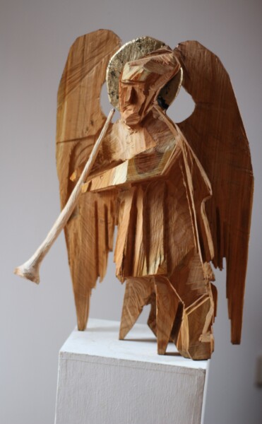 Sculpture intitulée "Z cyklu Anioły Besk…" par Alex Johanson, Œuvre d'art originale, Bois Monté sur Châssis en bois