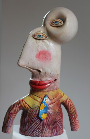 Sculpture titled "KANDYDAT DO OJRO" by Alex Johanson, Original Artwork, Clay