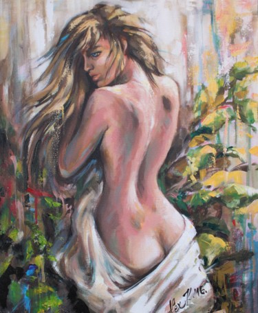 Painting titled "'Nude in the wild'" by Aleksandra Kuzmanovic Montresor, Original Artwork, Acrylic