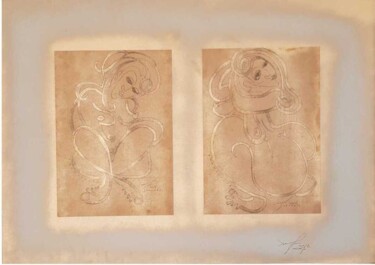 Pintura intitulada ""КУПАЛЬЩИЦЫ"" por Aleksandr Martynenko, Obras de arte originais, Tinta Montado em Cartão