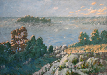 Painting titled "Раннее утро" by Alexander Bezrodnykh, Original Artwork, Oil