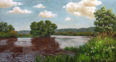 Картина под названием "Река" - Alexander Bezrodnykh, Подлинное произведение искусства, Масло